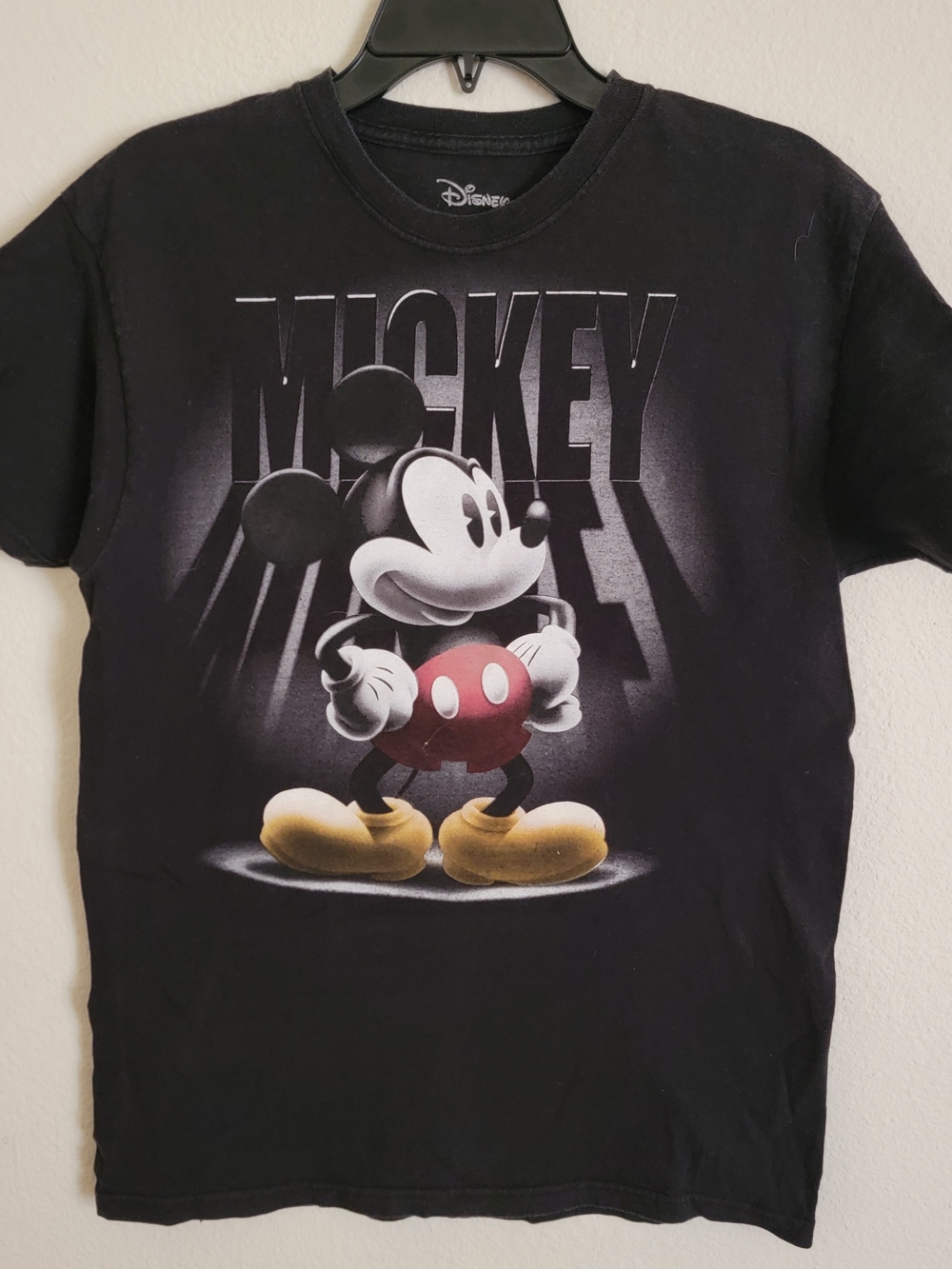 Disney Black Mickey Mouse Graphic Tee with Red & Yellow Accents